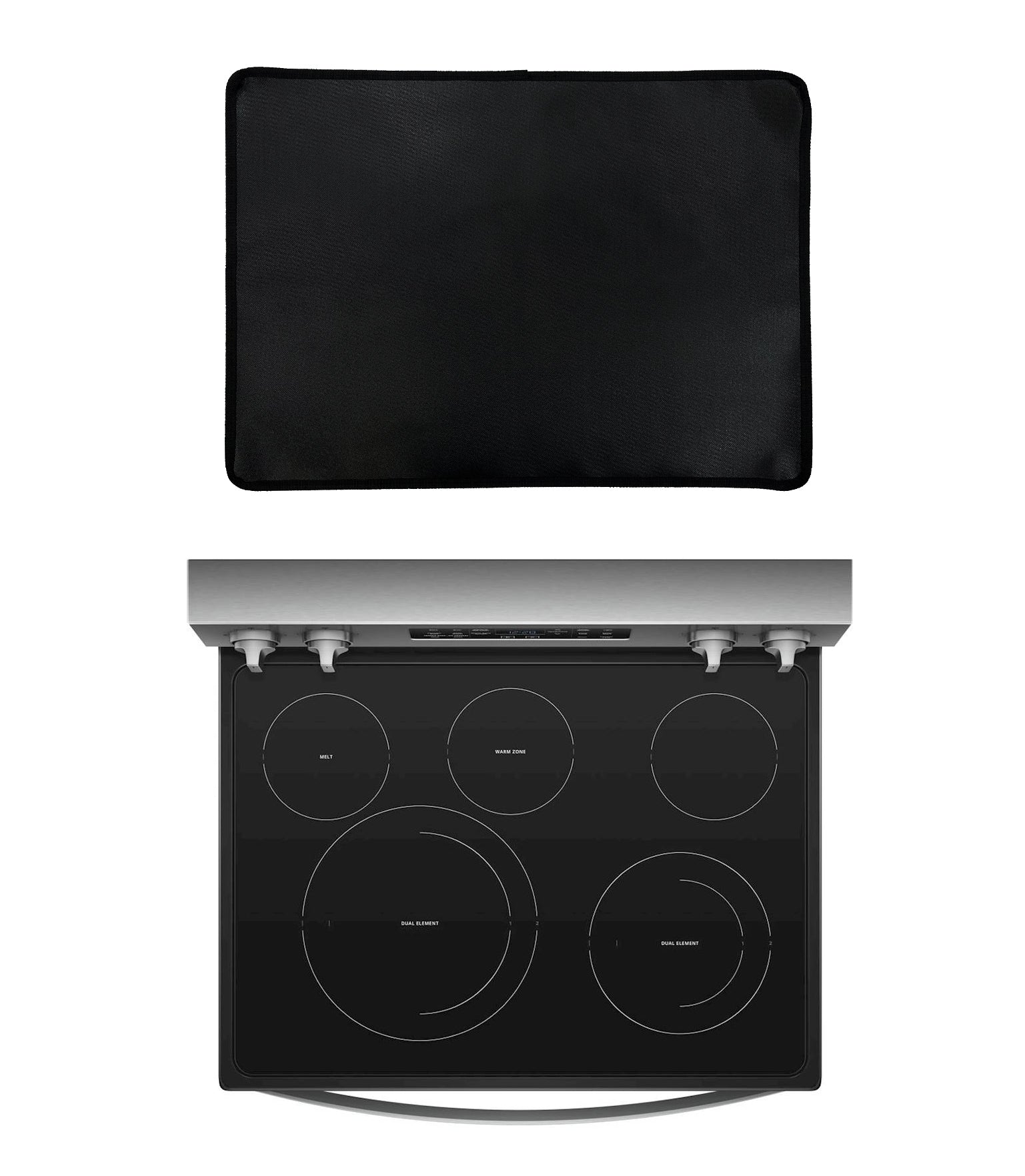 FireFly Home custom-cut black PTFE electric stove top cover for Whirlpool ranges