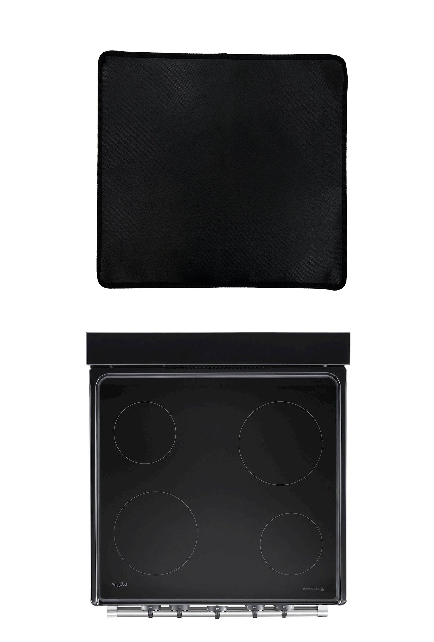 FireFly Home custom-cut black PTFE electric stove top cover for Whirlpool ranges