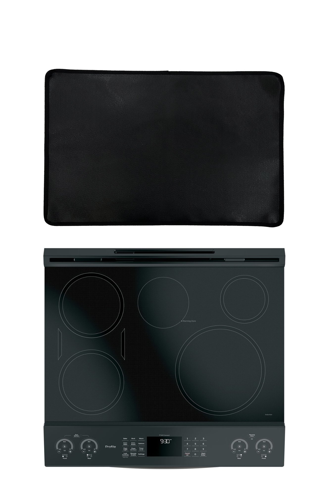 GE Electric Stove Top Cover — Custom-Fit PTFE Protector (Black)