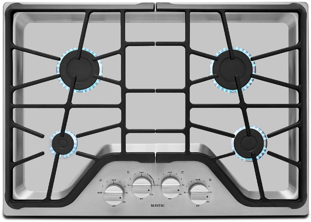 Maytag Gas Cooktop Liner — Custom-Cut PTFE Stove Top Protector (Silver)
