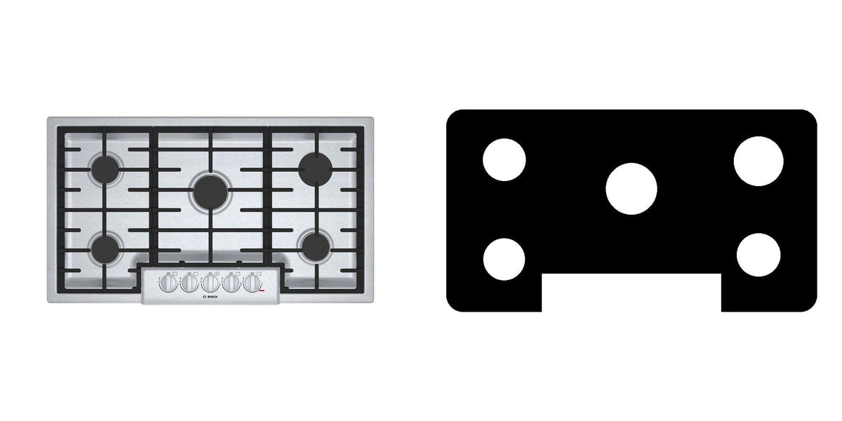 Bosch NGM8656UC gas cooktop liner - custom cut (black)