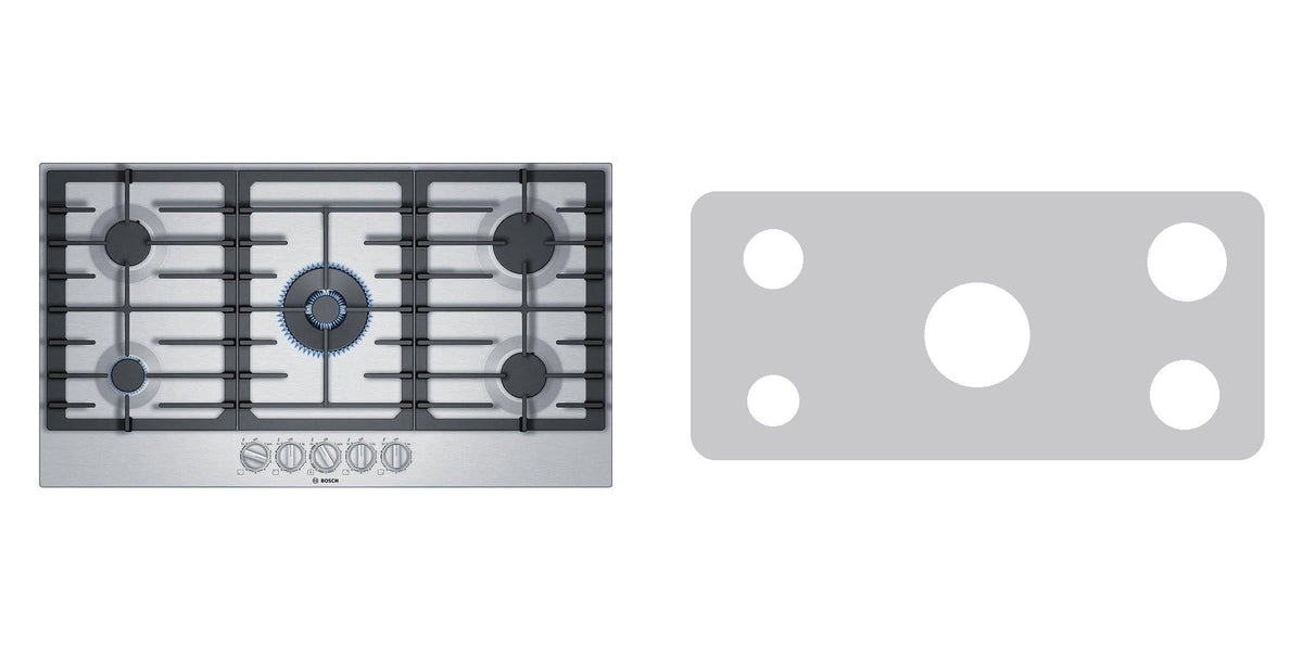 Bosch NGM8657UC gas cooktop liner - custom cut (silver)