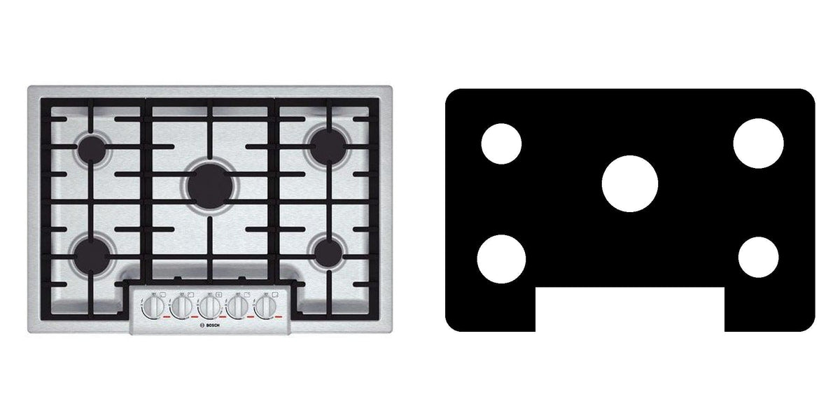 Bosch NGMP055UC gas cooktop liner - custom cut (black)