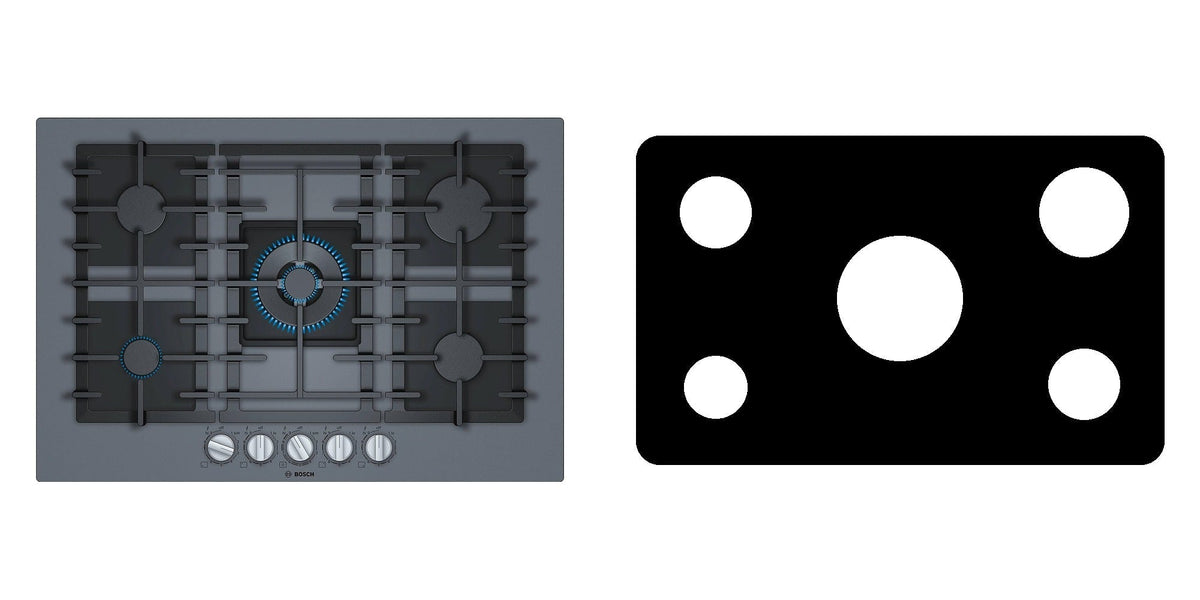 Bosch NGMP077UC gas cooktop liner - custom cut (black)