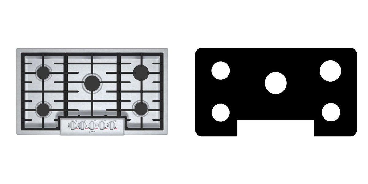 Bosch NGMP656UC gas cooktop liner - custom cut (black)