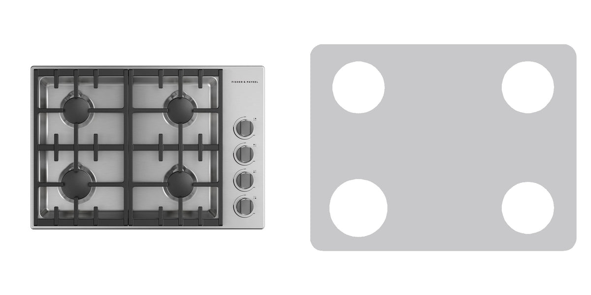 Fisher Paykel CDV3-304H-L / CDV3-304H-N gas range liner - custom cut (silver)