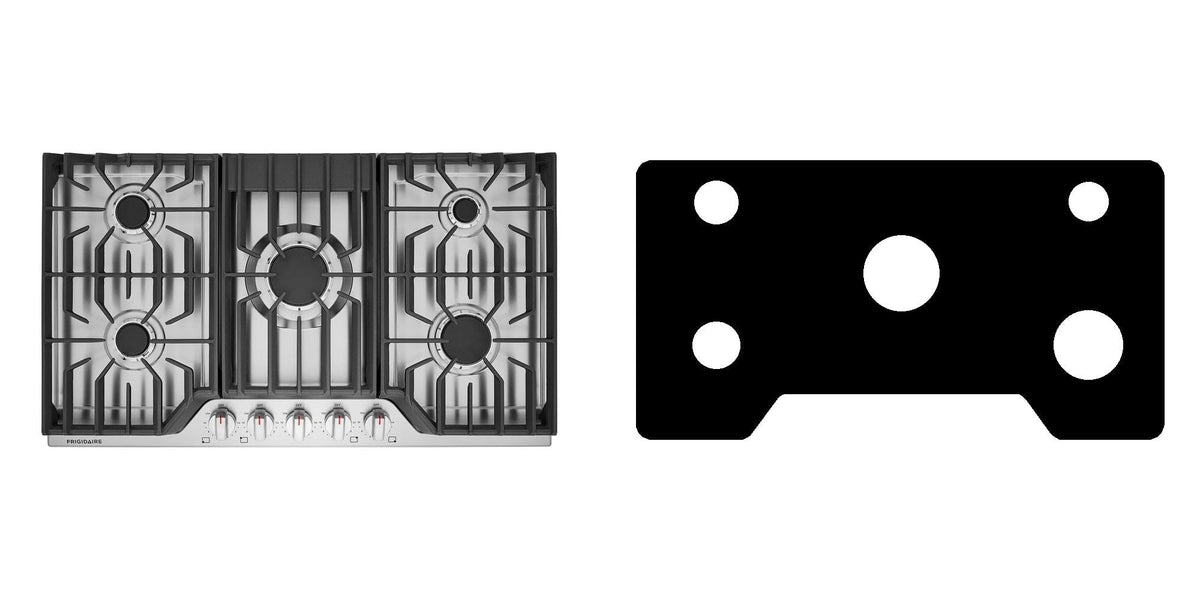 Frigidaire FCCG3627AS / FCCG3627AB gas cooktop liner - custom cut (black)