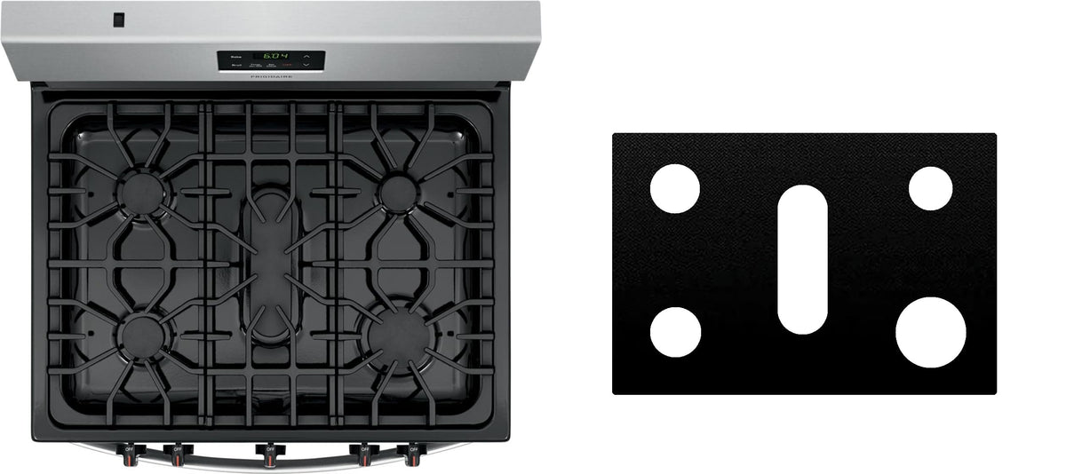 Frigidaire FCFG3062AS / FCFG3083AS / FCRG3051BS gas range liner - custom cut (black)