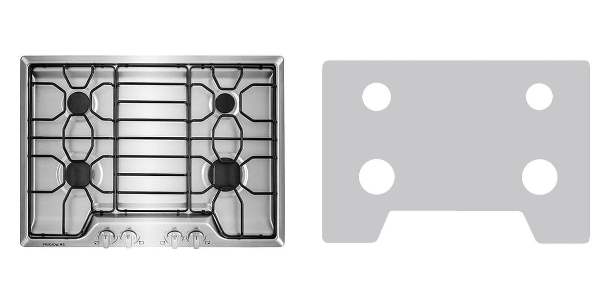 Frigidaire FFGC3010QS / FFGC3010QB / FFGC3010QW gas cooktop liner - custom cut (silver)