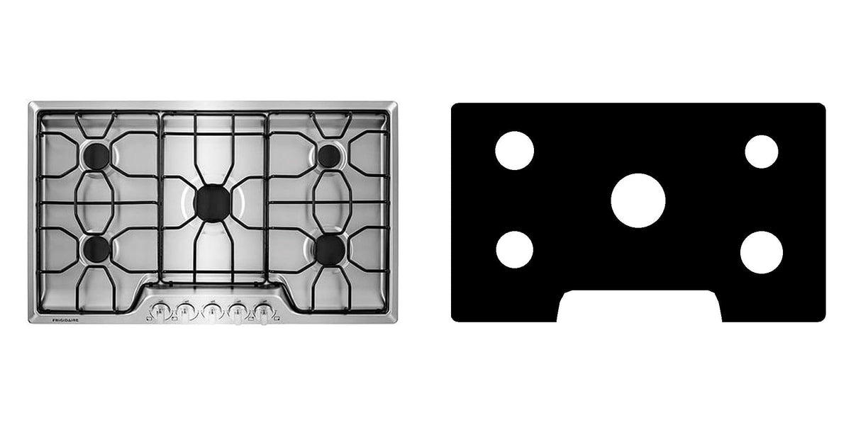 Frigidaire FFGC3610QS / FFGC3610QB / FFGC3610QW gas cooktop liner - custom cut (black)