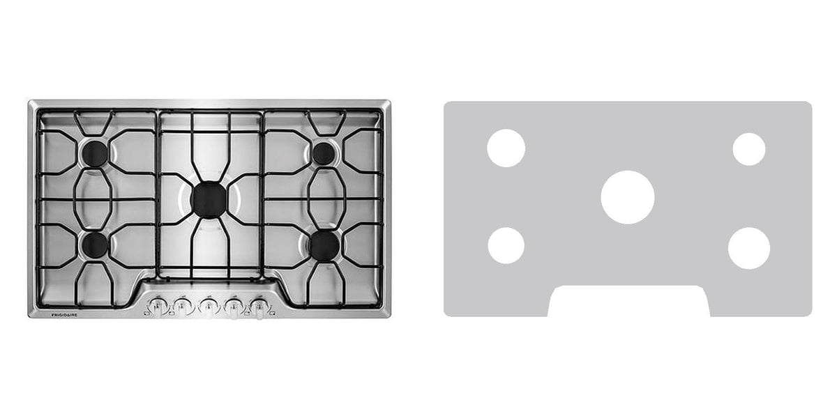 Frigidaire FFGC3610QS / FFGC3610QB / FFGC3610QW gas cooktop liner - custom cut (silver)