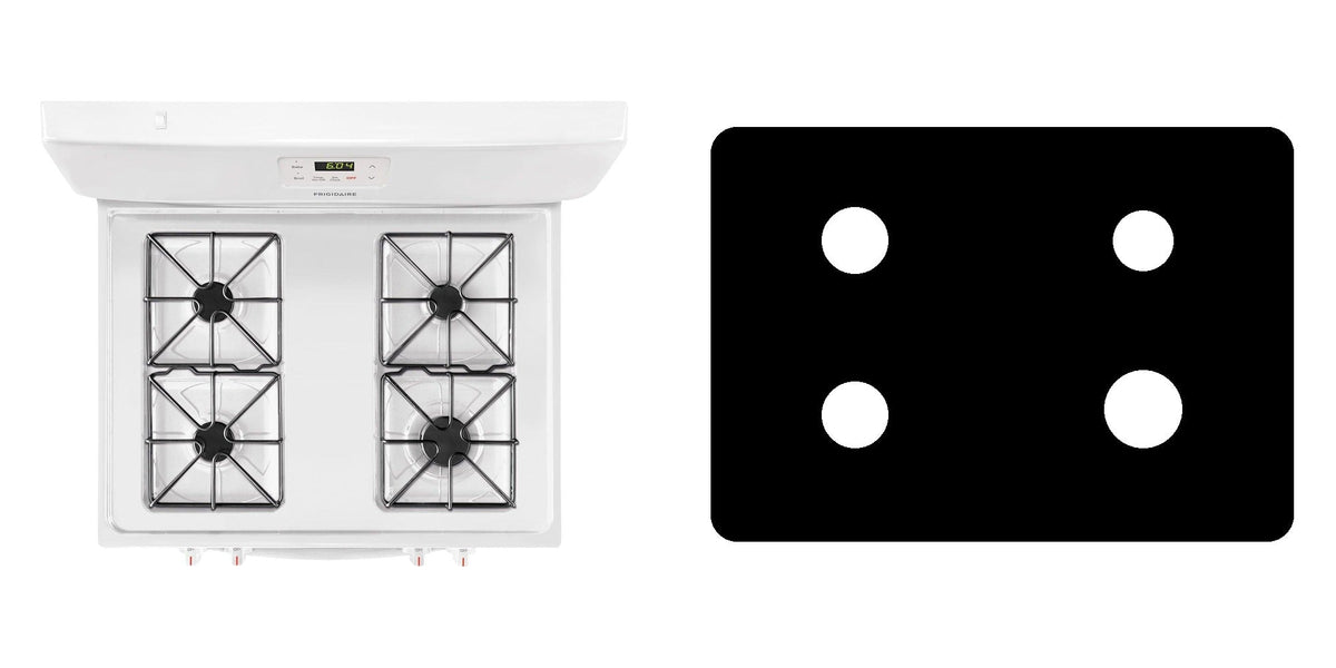 Frigidaire FFGF3016TW / FFGF3016TB / FFGF3016TS / FFGF3016TM gas range liner - custom cut (black)