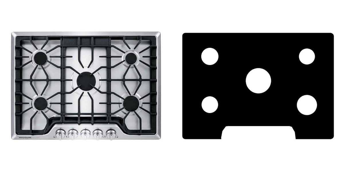 Frigidaire FGGC3047QS / FGGC3047QB / FGGC3047QW gas cooktop liner - custom cut (black)
