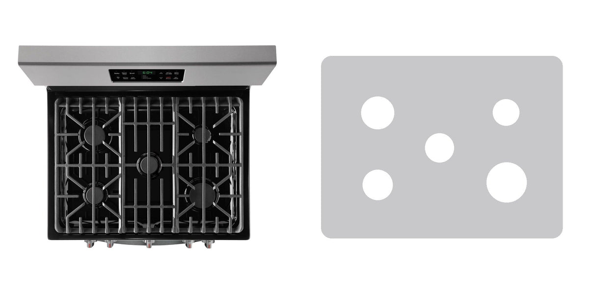 Frigidaire FGGF3036TF / FGGF3036TB / FGGF3036TW / FGGF3036TD gas range liner - custom cut (silver)