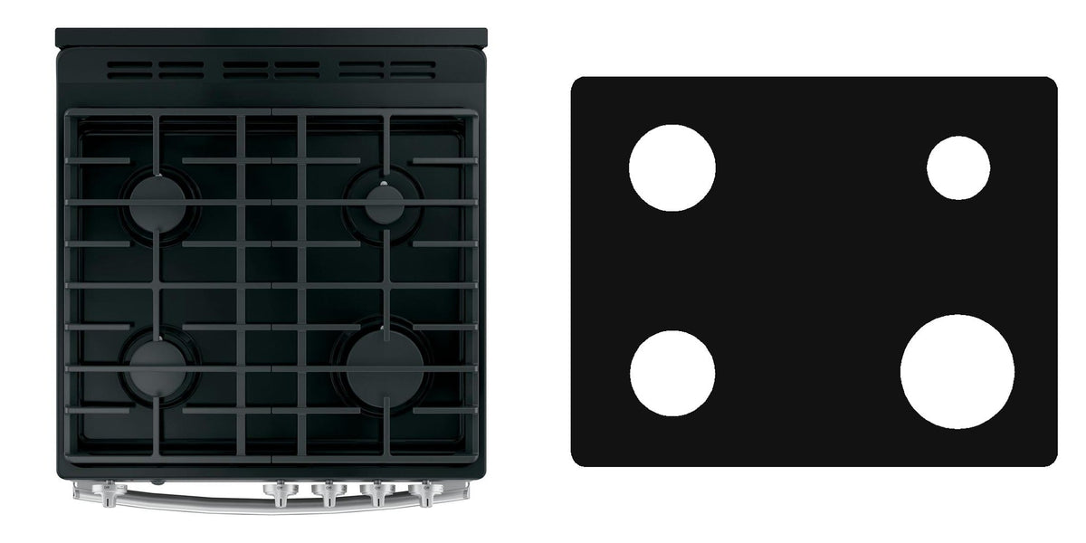 GE JGAS640RMSS gas liner - custom cut (black)