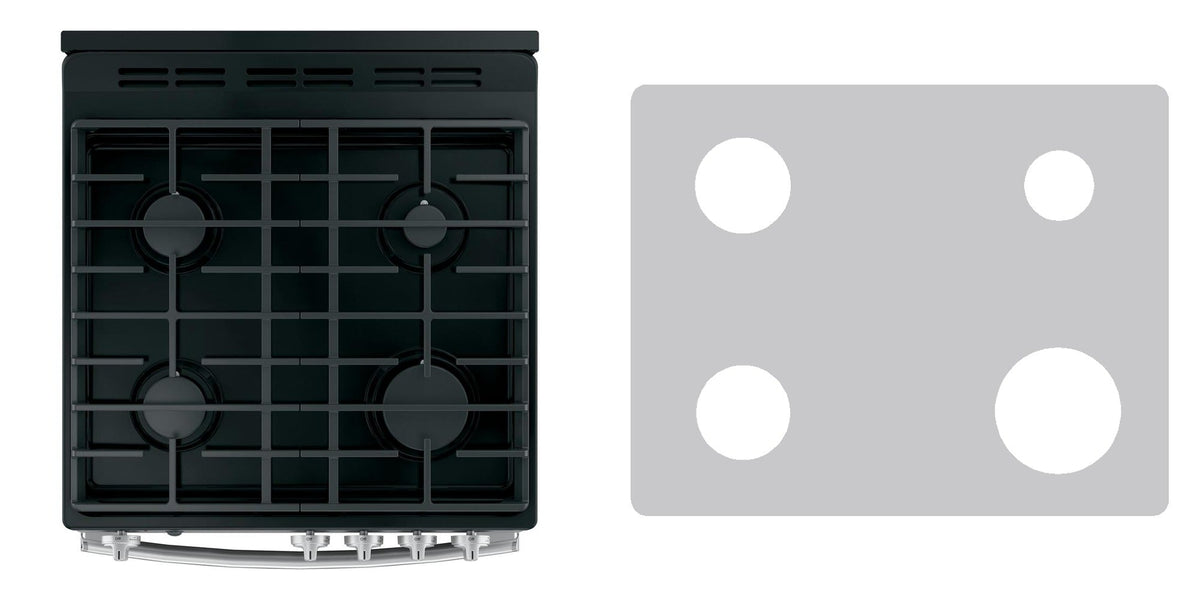 GE JGAS640RMSS gas range liner - custom cut (silver)