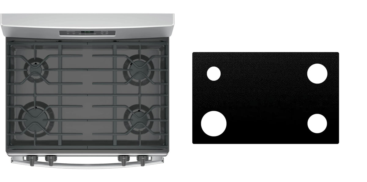 GE JGB645SEKSS / JGB645DEKWW / JGB645DEKBB gas liner - custom cut (black)