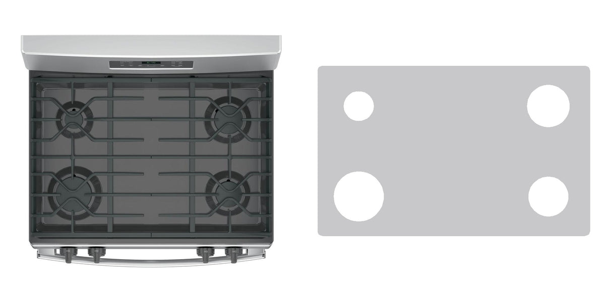 GE JGB645SEKSS / JGB645SEK3SS / JGB645SEK2SS / JGB645SEK4SS gas range liner - custom cut (silver)