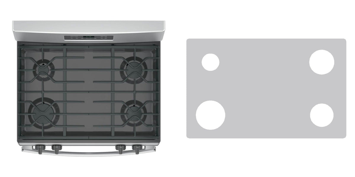 GE JGB645SEKSS / JGB645SEK3SS / JGB645SEK2SS / JGB645SEK4SS gas range liner - custom cut (silver)