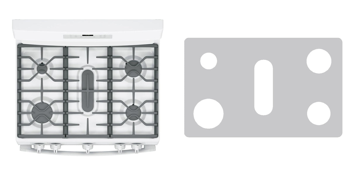 GE JGB660DEJWW / JGB660EEJES / JGB660FEJDS / JGB660SEJSS gas range liner - custom cut (silver)