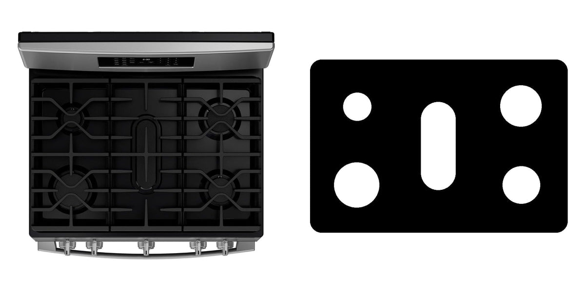 GE JGB670SZSS gas range liner - custom cut (black)