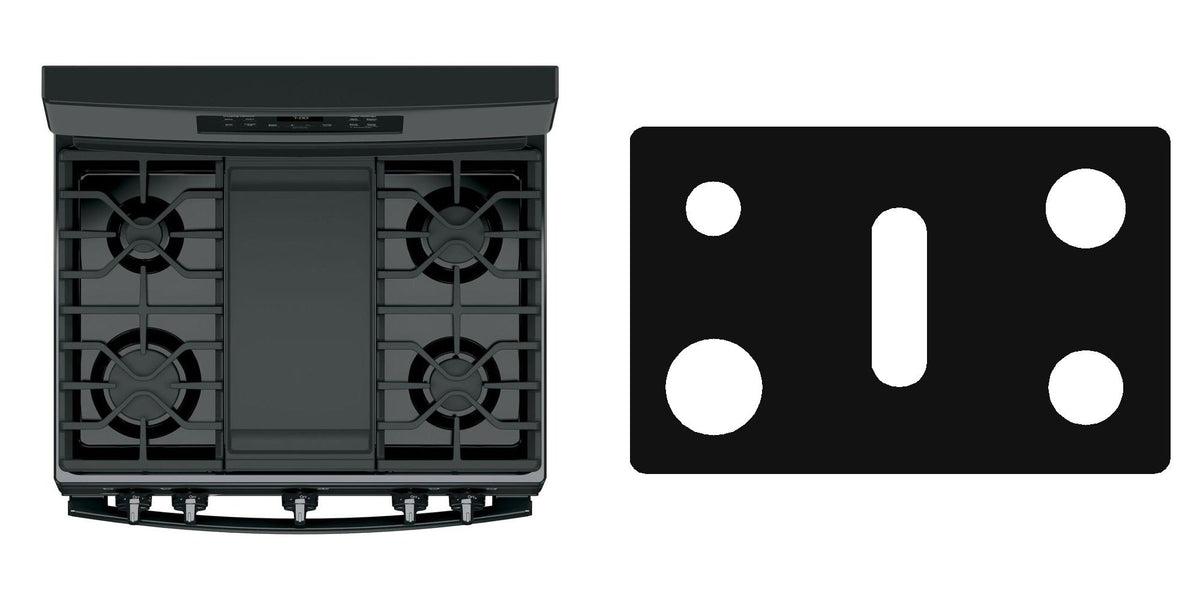 GE JGB700DEJBB / JGB700EEJES / JGB700FEJDS / JGB700SEJSS gas liner - custom cut (black)