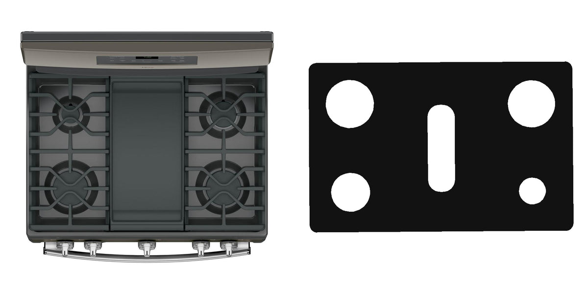 GE JGB720BEJTS / JGB720DEJBB / JGB720DEJWW gas range liner - custom cut (black)