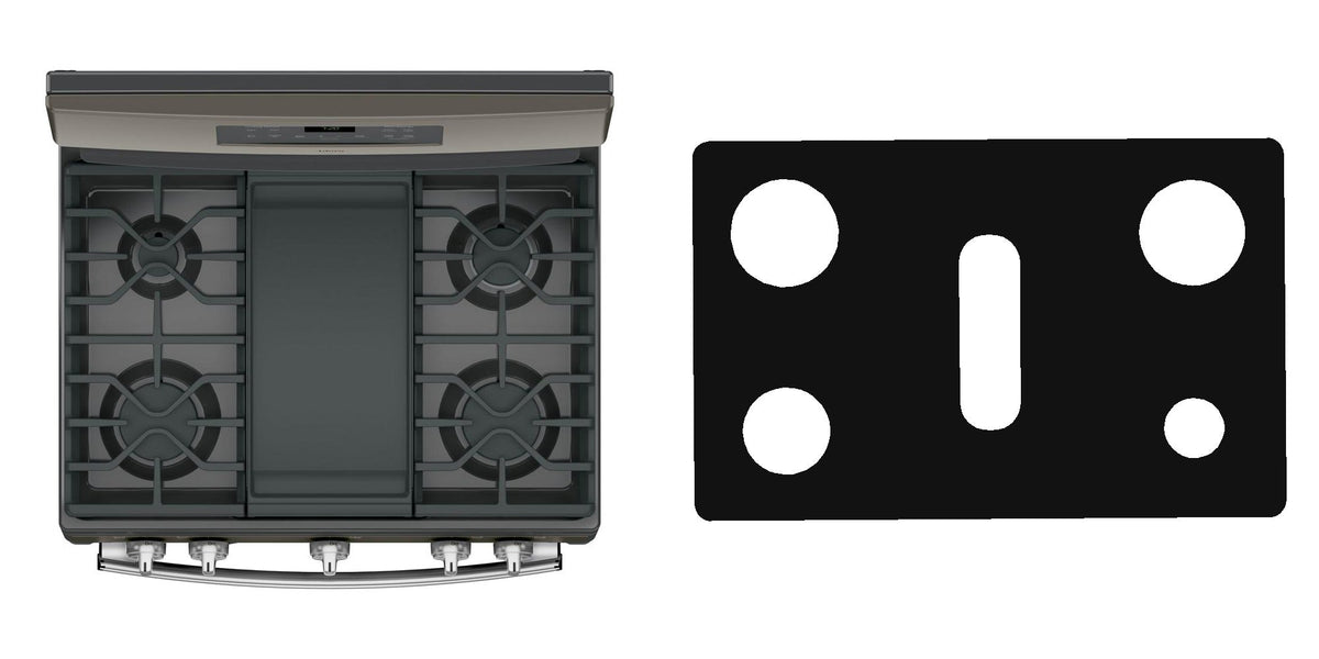 GE JGB720BEJTS / JGB720DEJBB / JGB720DEJWW gas range liner - custom cut (black)