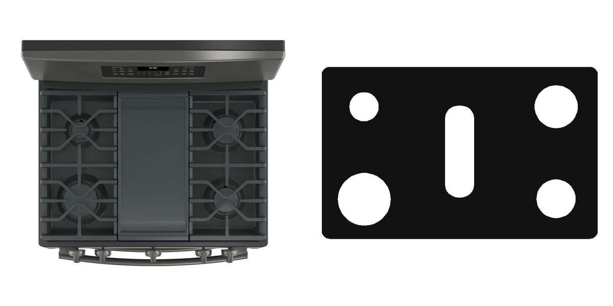 GE JGB860BEJTS / JGB860EEJES / JGB860SEJSS / JGB860DEJBB gas liner - custom cut (black)