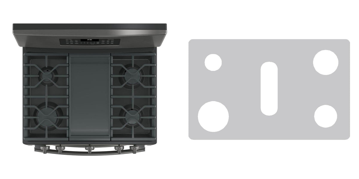 GE JGB860BEJTS gas range liner - custom cut (silver)