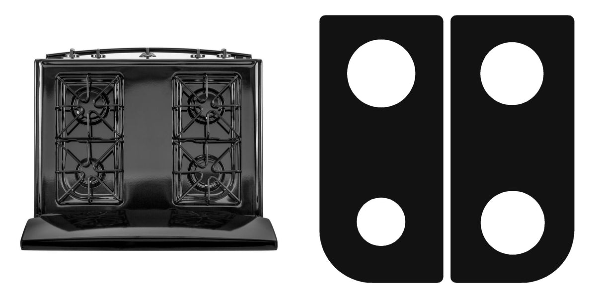 GE JGBS30DEKBB / JGBS30DEKWW / JGBS30REKSS / JGBS30RETSS gas liner - custom cut (black)