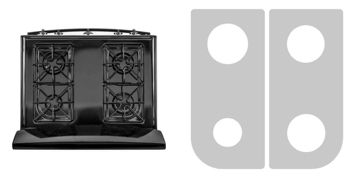 GE JGBS30DEKBB / JGBS30DEKWW / JGBS30DEK5WW / JGBS30DEK2BB gas range liner - custom cut (silver)