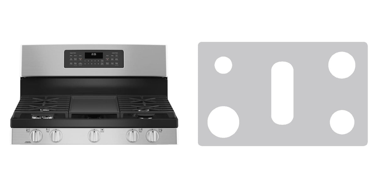 GE JGBS86SPSS / JGBS86SP6SS / JGBS86SP1SS / JGBS86SPISS gas range liner - custom cut (silver)