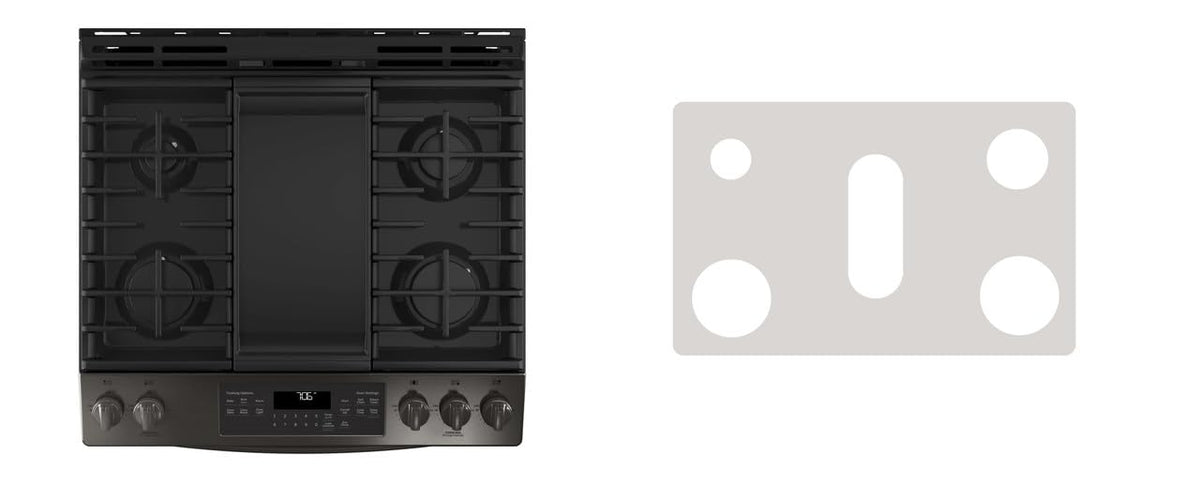 GE JGS760BELTS / JGS760DELBB / JGS760DELWW / JGS760EELES gas range liner - custom cut (silver)