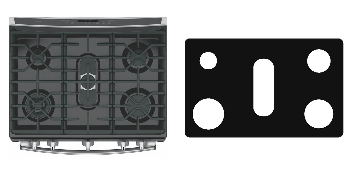 GE PGB930DETBB / PGB930DETWW / PGB930SETSS gas range liner - custom cut (black)