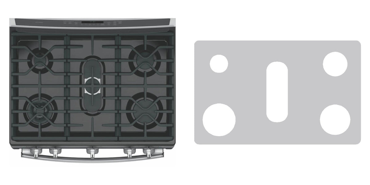 GE PGB930SEJSS / P2S930SELSS gas range liner - custom cut (silver)