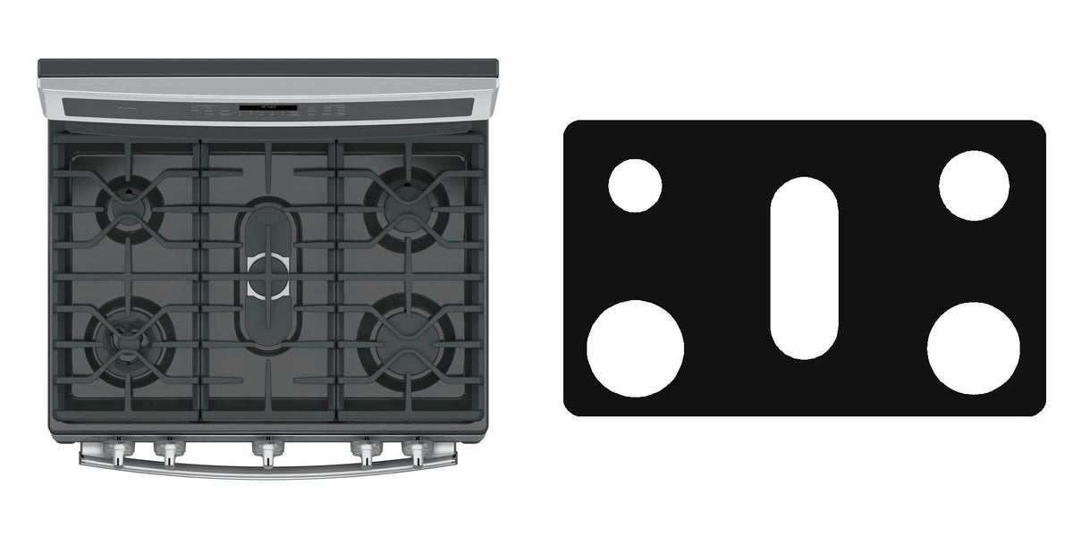 GE PGB940SEJSS / PGB940ZEJSS / PGB940DEFWW / PGB940SEHSS gas liner - custom cut (black)