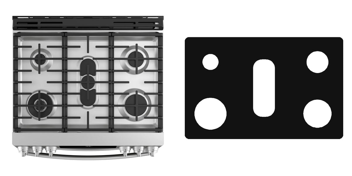 GE PGS960BELTS / PGS960EELES / PGS960SELSS / PGS960FELDS gas liner - custom cut (black)