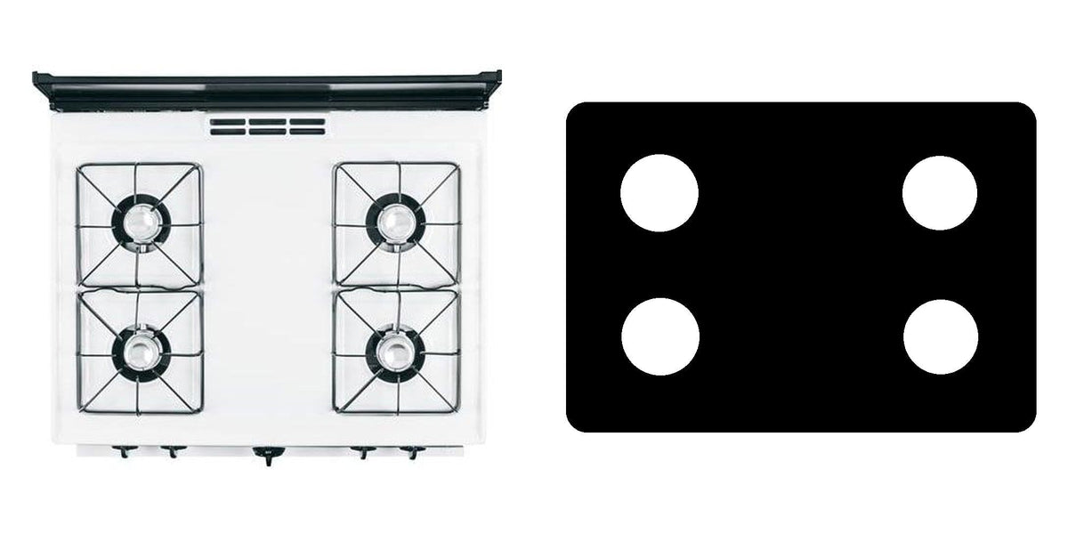 Hotpoint RGB508PEFWH / RGB508PEFCT gas range liner - custom cut (black)