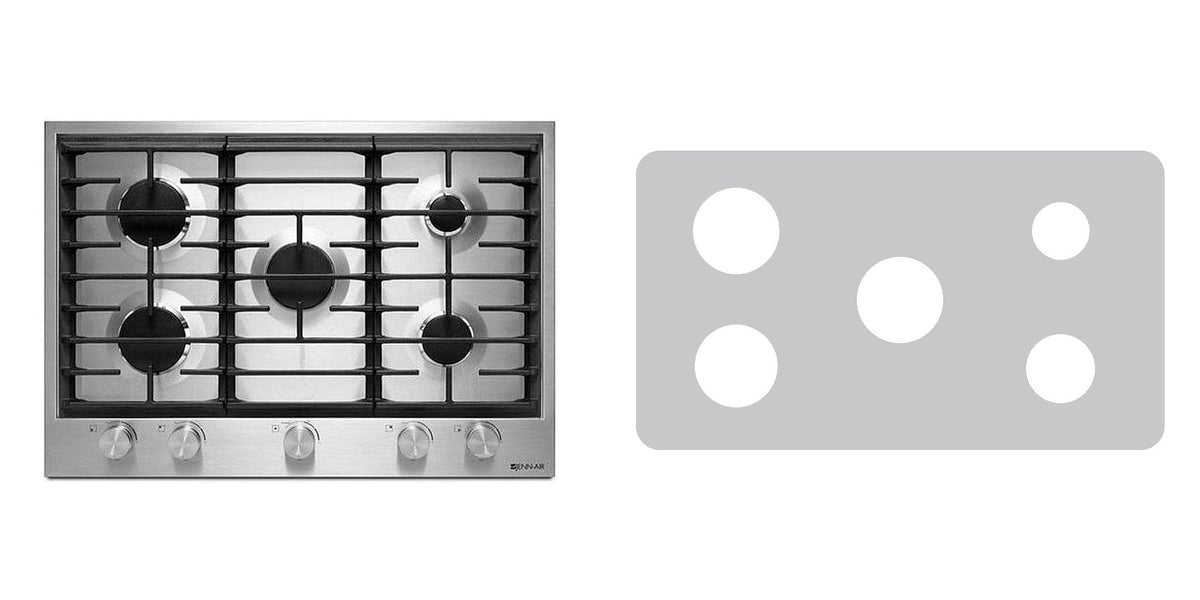 JennAir JGC1530BS gas cooktop liner - custom cut (silver)