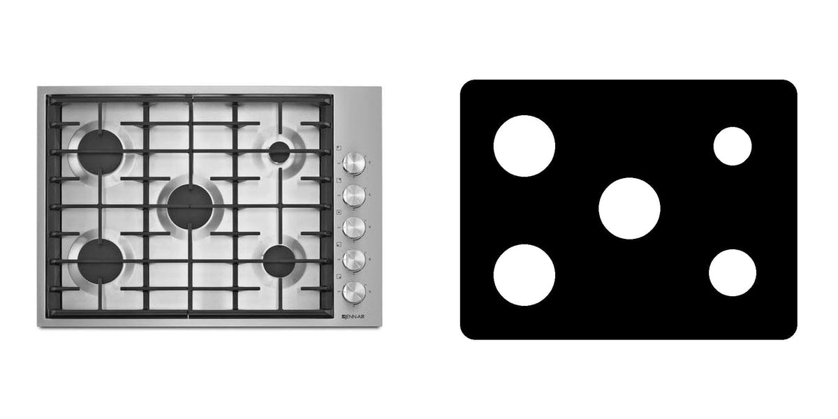 JennAir JGC7530BS / JGC7530BP gas cooktop liner - custom cut (black)