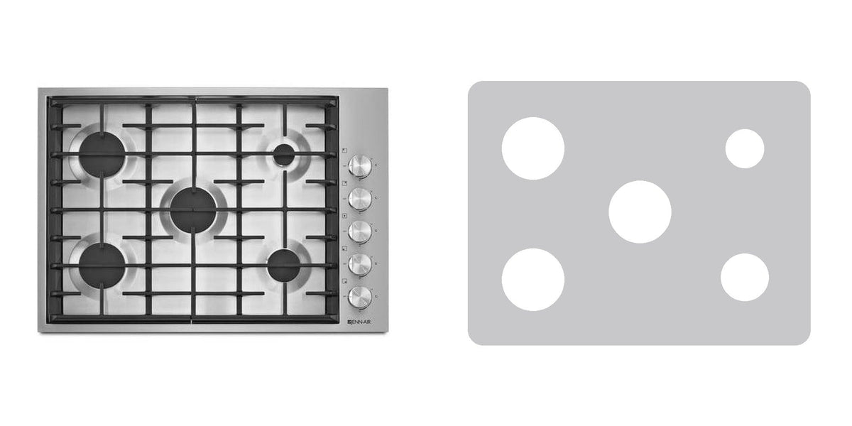 JennAir JGC7530BS / JGC7530BP gas cooktop liner - custom cut (silver)
