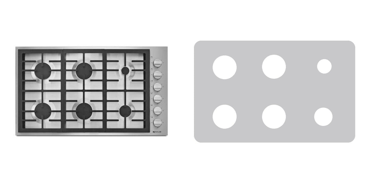 JennAir JGC7636BP / JGC7636BS gas cooktop liner - custom cut (silver)