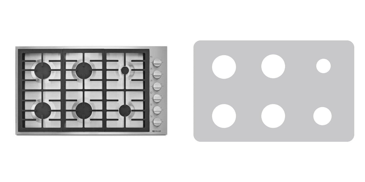JennAir JGC7636BP / JGC7636BS gas cooktop liner - custom cut (silver)