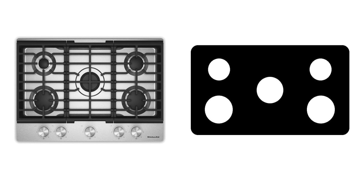KitchenAid KCGK330SSS gas cooktop liner - custom cut (black)