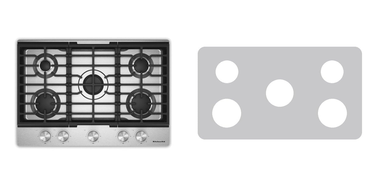 KitchenAid KCGK330SSS gas cooktop liner - custom cut (silver)