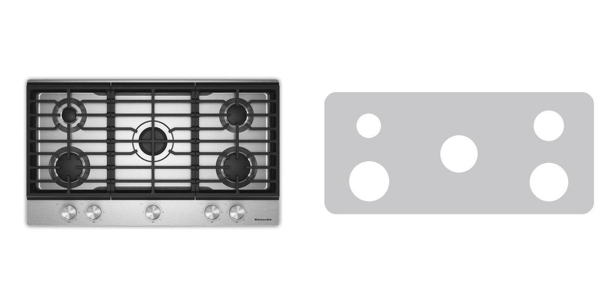 KitchenAid KCGK336SSS gas cooktop liner - custom cut (silver)