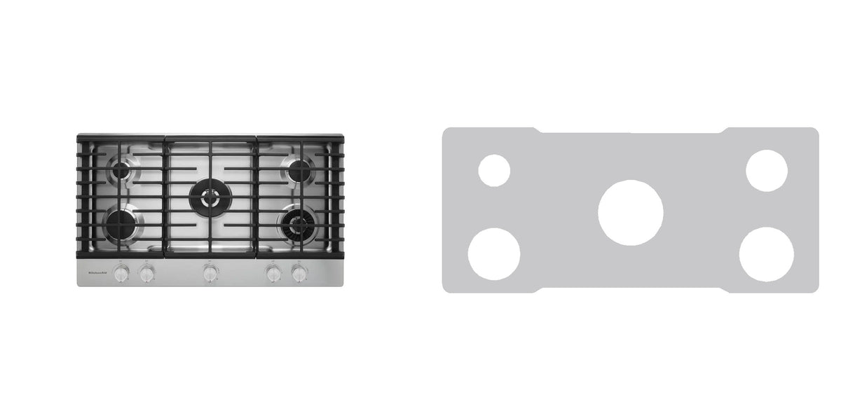 KitchenAid KCGS956ESS gas cooktop liner - custom cut (silver)
