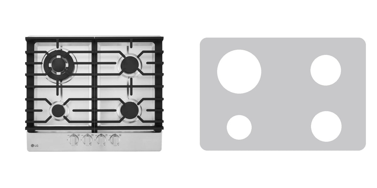 LG CBGD2414S gas cooktop liner - custom cut (silver)