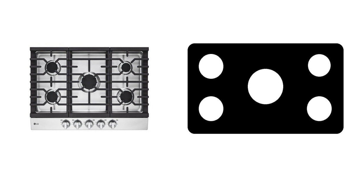 LG CBGJ3023S / CBGJ3023D gas cooktop liner - custom cut (black)